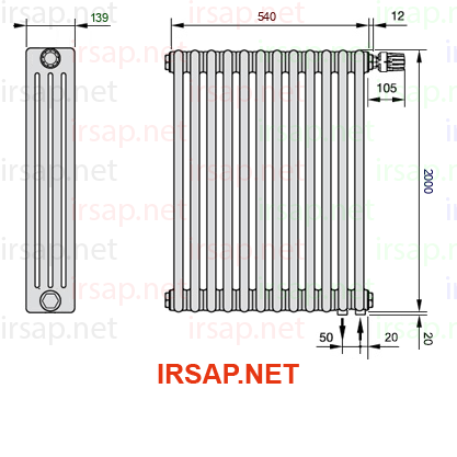 Радиатор IRSAP Tesi 42000/12 T25 CL 01